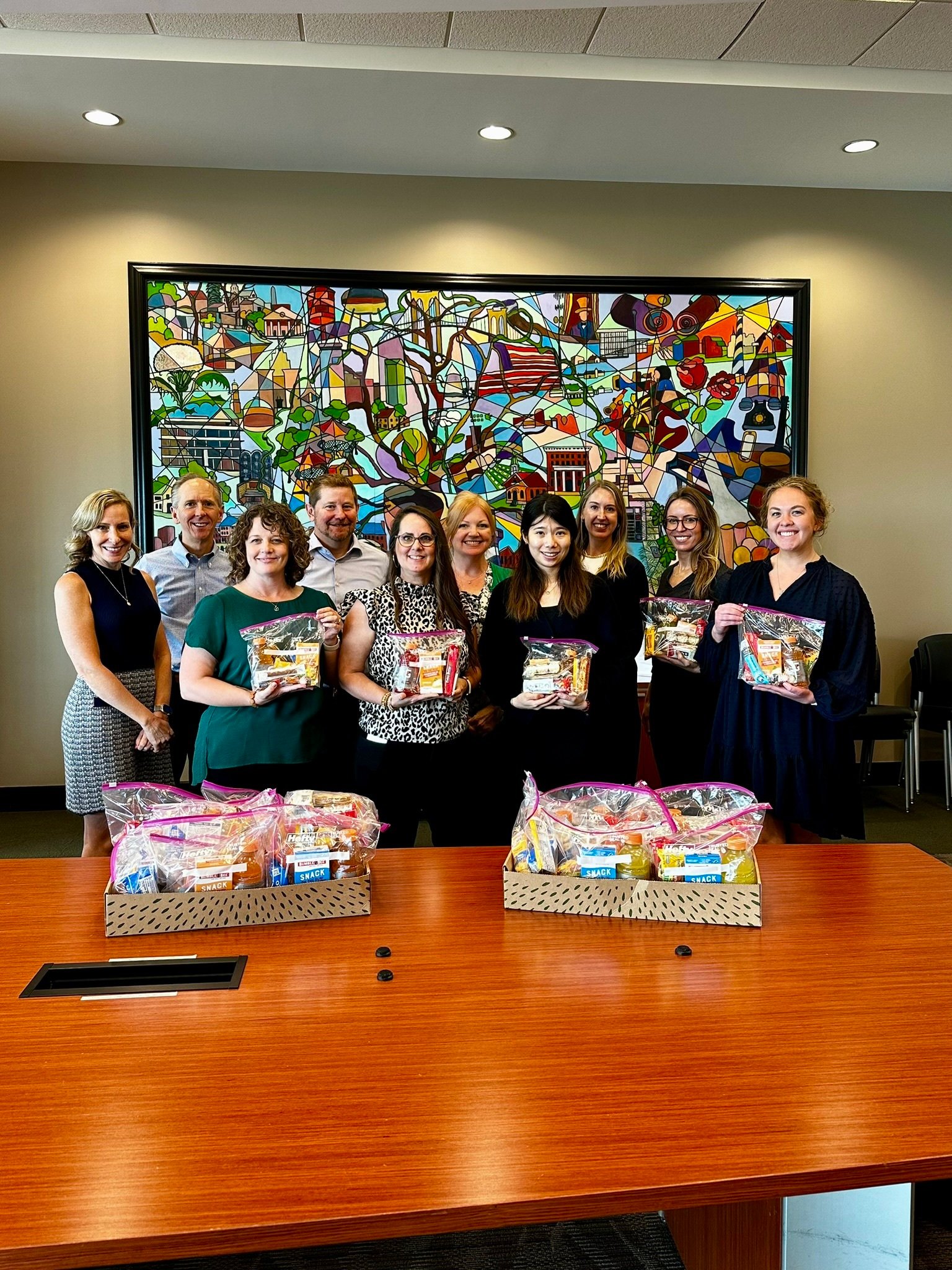 The Verger Team assembled snack bags