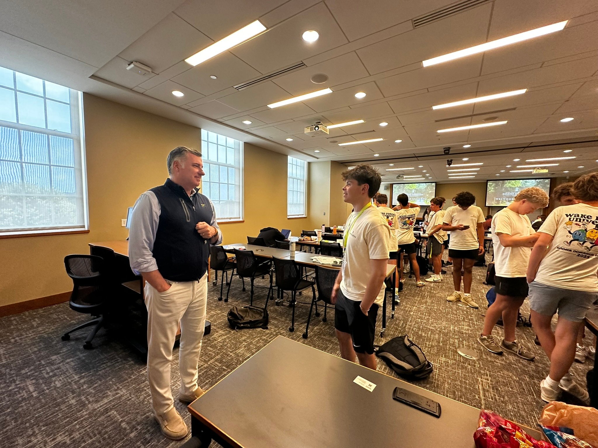 Jim with student